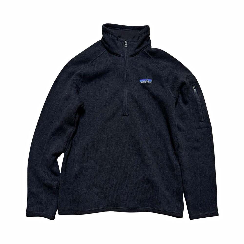 Patagonia Men’s M Black 1/4 Zip Pullover Jacket Stand-Up Collar Logo